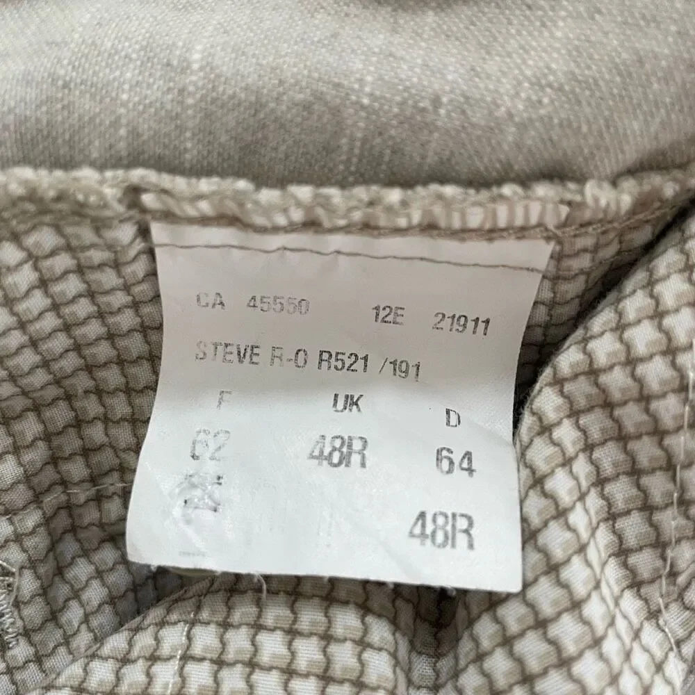 Saint Hilaire Cotton Linen Trousers Pants Pleat Flax 48R